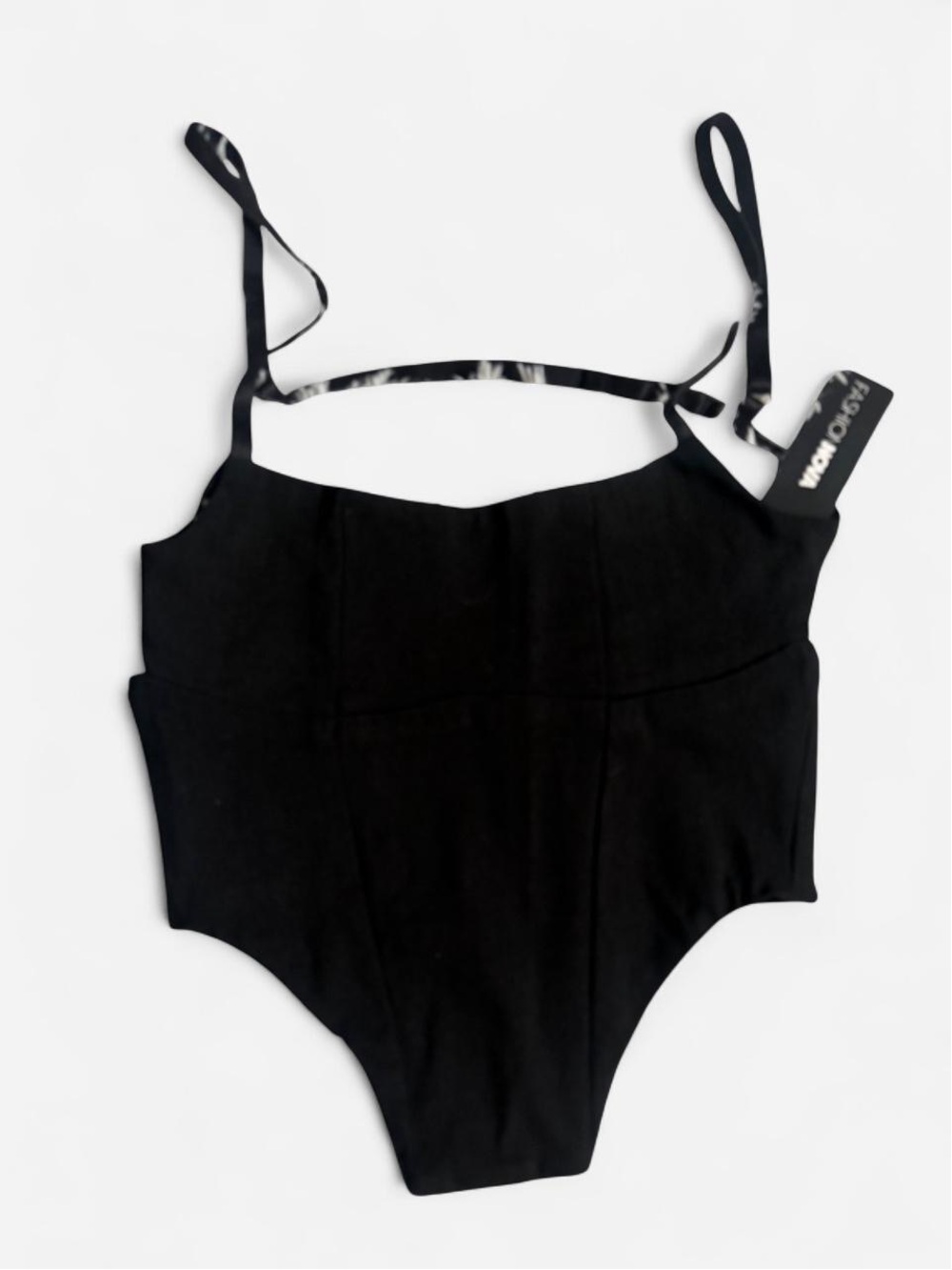 Fashion Nova Black Crop Bodysuit